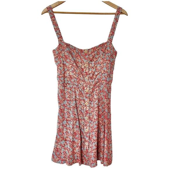 Reformation Jessa Floral Mini Dress Size 2 Pink Dulce Sweetheart Neckline - Picture 3 of 11